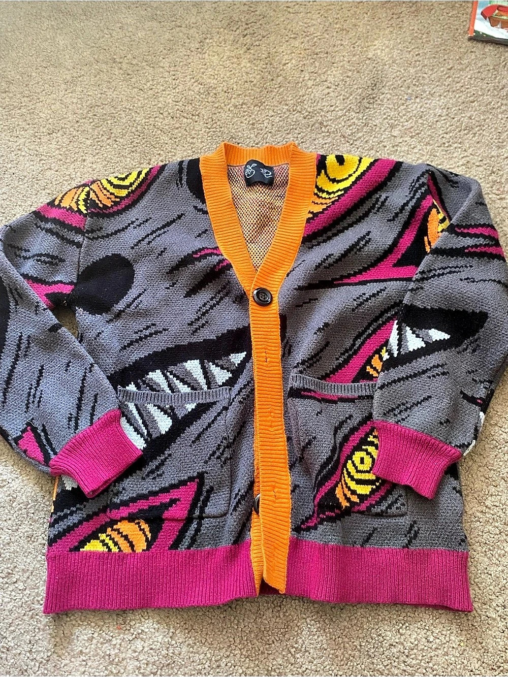 Steady Hands Chainsaw Man Fox Devil Cardigan Oversized Anime Knit Sweater XS
